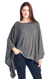 Solid Knit Sweater Caftan Poncho Tunic