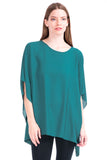 Opaque Chiffon Caftan Poncho Tunic Top