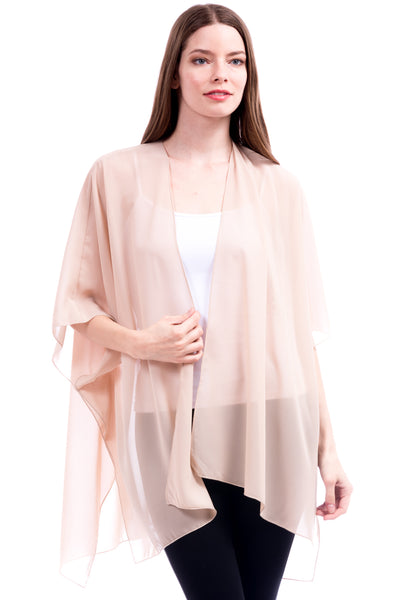 Solid Sheer Chiffon Kimono Cardigan