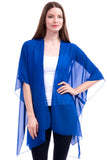 Solid Sheer Chiffon Kimono Cardigan