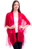 Solid Sheer Chiffon Kimono Cardigan