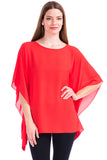 Opaque Chiffon Caftan Poncho Tunic Top