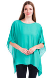 Opaque Chiffon Caftan Poncho Tunic Top