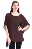 Opaque Chiffon Caftan Poncho Tunic Top