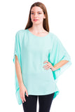 Opaque Chiffon Caftan Poncho Tunic Top