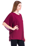 Opaque Chiffon Caftan Poncho Tunic Top