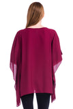 Opaque Chiffon Caftan Poncho Tunic Top