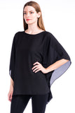 Opaque Chiffon Caftan Poncho Tunic Top