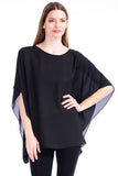 Opaque Chiffon Caftan Poncho Tunic Top