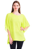 Opaque Chiffon Caftan Poncho Tunic Top