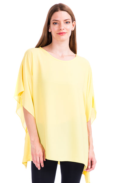 Opaque Chiffon Caftan Poncho Tunic Top