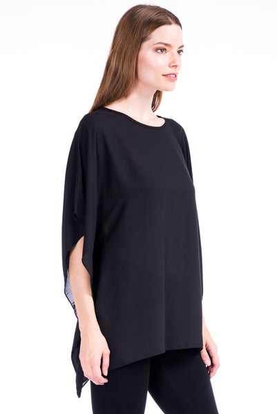 Opaque Chiffon Caftan Poncho Tunic Top