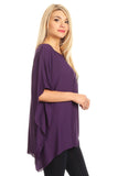 Opaque Chiffon Caftan Poncho Tunic Top