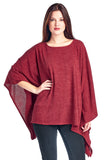 Solid Knit Sweater Caftan Poncho Tunic