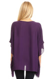 Opaque Chiffon Caftan Poncho Tunic Top