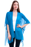 Solid Sheer Chiffon Kimono Cardigan