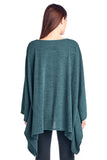 Solid Knit Sweater Caftan Poncho Tunic